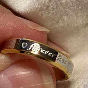 18K Gold/Silver Eternity Band. Size 7 - Never Worn
